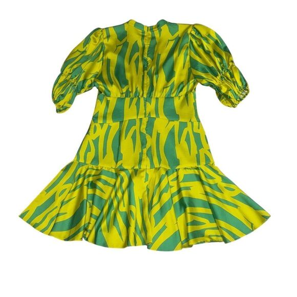 ALEXIS X REVOLVE green & yellow short sleeve Idun mini Dress in Citrus Gehry - Picture 5 of 9